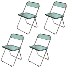 Contemporary Acrylic Open Back Folding Armless Chair for Dining Room Dining Chairs