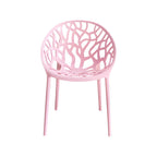Scandinavian style sloped arm chair made of plastic and acrylic, ideal for kitchen and dining areas