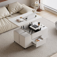 Modern Black Lift Top Coffee Table 4 in 1 with Storage Ottoman Foldable and Casters