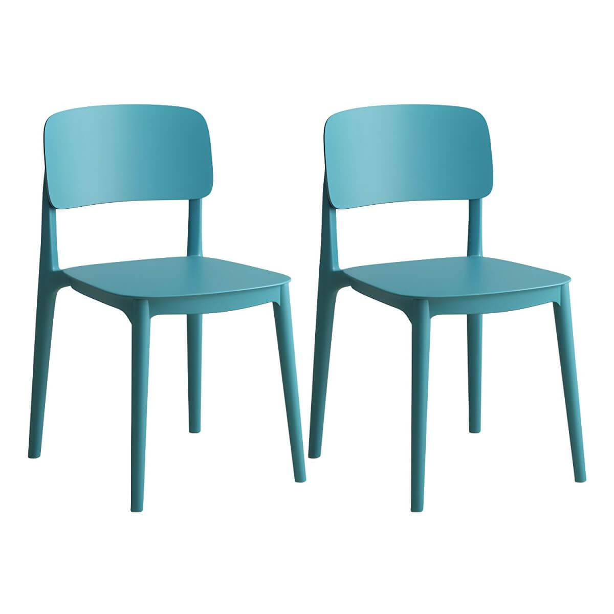Scandinavian style stackable plastic and acrylic side chair for kitchen and dining