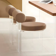 Contemporary Solid Back Dining Chair Acrylic Side Chair for Dining Room Dining Chairs