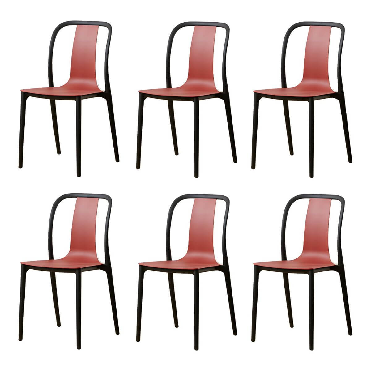 Low-back plastic and acrylic side chair with modern style for kitchen and dining areas