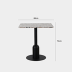 Round terrazzo table ideal for dining or office use with versatile design