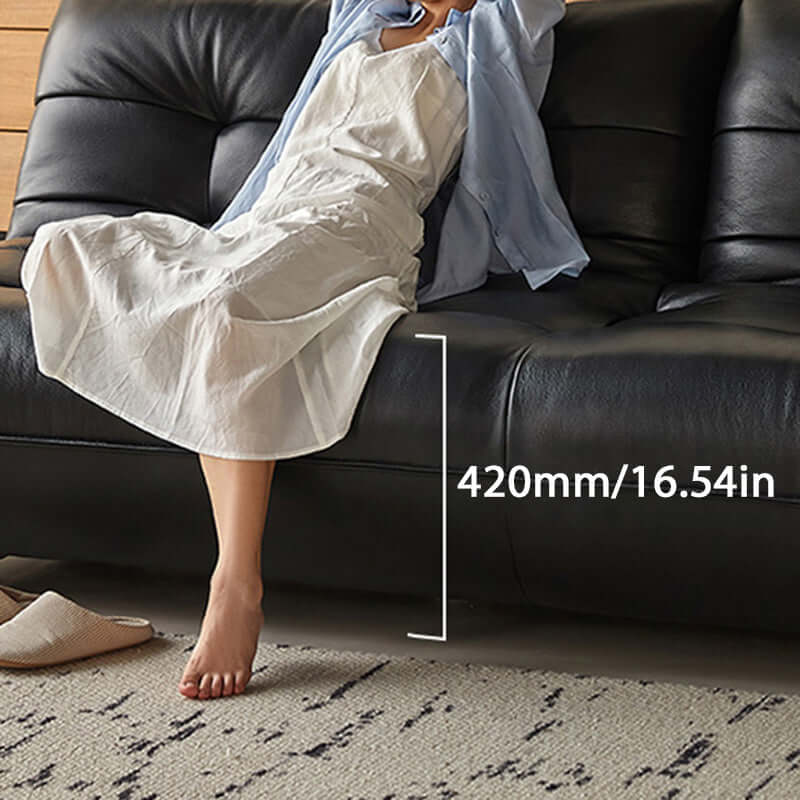 Togo style leather sleeper sofa bed without arms, perfect for compact living spaces