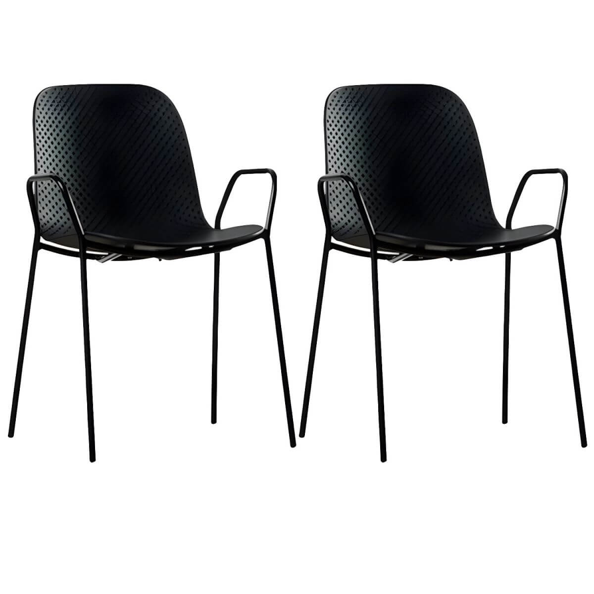 Scandinavian stackable kitchen chair with plastic and acrylic seat and metal legs
