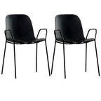Scandinavian stackable kitchen chair with plastic and acrylic seat and metal legs