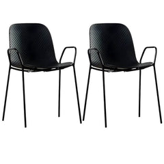 Scandinavian Stackable Plastic & Acrylic Kitchen & Dining Chair with Metal Legs Dining Chairs