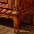 48" Vintage Solid Wood Shoe Cabinet With Louver Doors