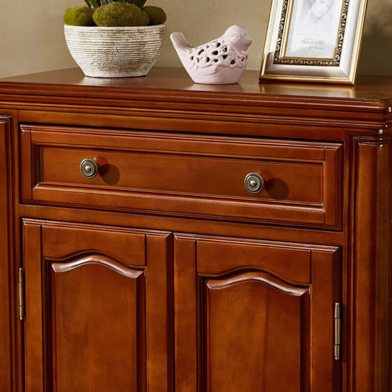 48" Vintage Solid Wood Shoe Cabinet With Louver Doors