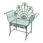 Green metal outdoor dining chair with classic style and water-resistant finish