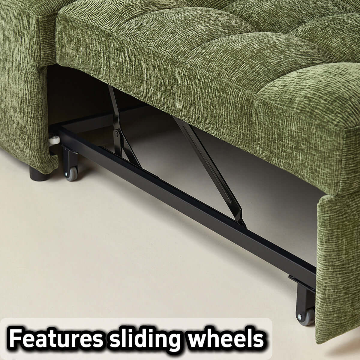 Cocochairs Modern Chenille Pull-Out Single Sofa Bed – Space-Saving Lounge & Guest Sleeper