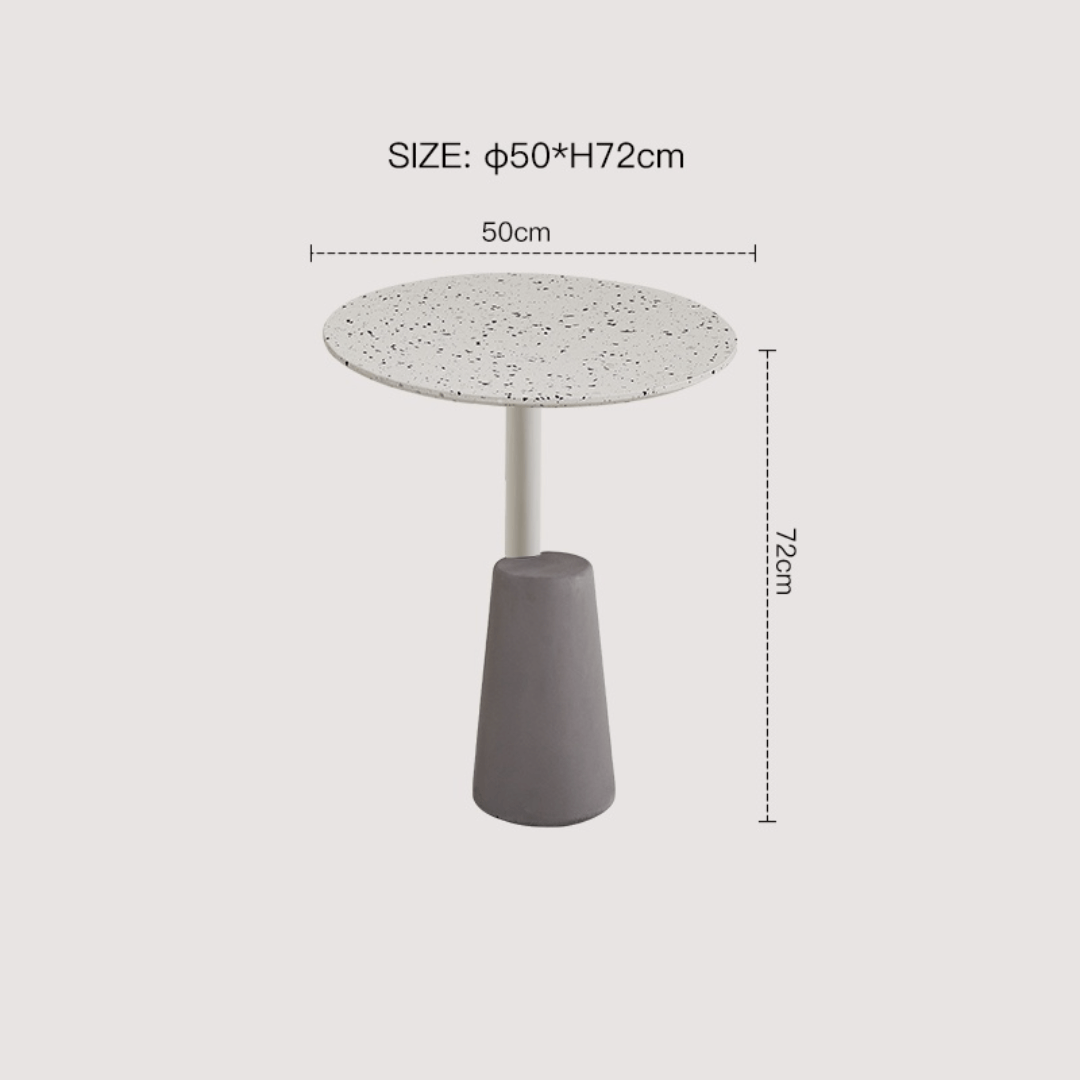 Modern terrazzo coffee table with stylish design, perfect for cozy living spaces