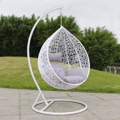 Metal Porch Swing with Stand, Complete with Cushions, Chain, and Stand Porch Swings