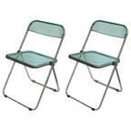 Contemporary acrylic folding armless chair with open back, ideal for dining rooms