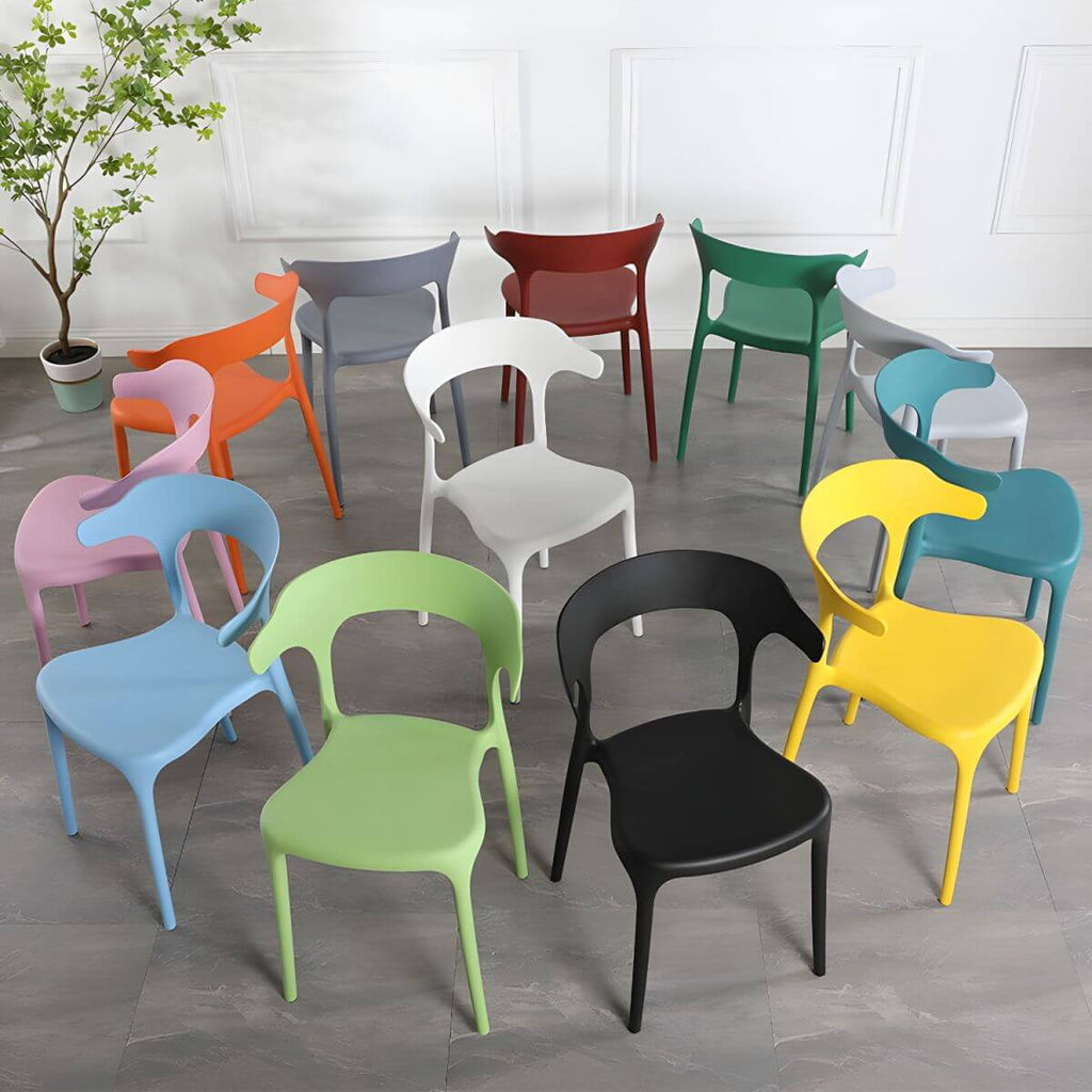 Stackable Nordic acrylic dining chair with backrest and acrylic legs
