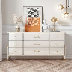 Beige Storage Cabinet with Drawers