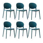 Scandinavian plastic dining chair with open back and four legs, ideal for home use