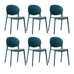 Scandinavian Plastic Dining Chair Open Back Side Chair with 4 Legs for Home Use Dining Chairs