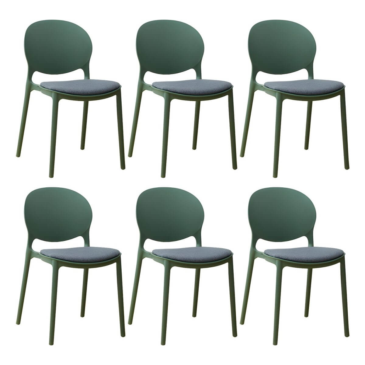 Scandinavian plastic dining chair with open back and four legs, ideal for home use