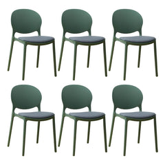 Scandinavian Plastic Dining Chair Open Back Side Chair with 4 Legs for Home Use Dining Chairs