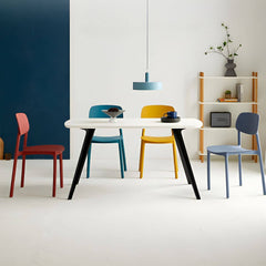 1 Piece Scandinavian Plastic & Acrylic Open Back Kitchen & Dining Side Chair Dining Chairs