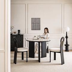 Chic Round Terrazzo Table with Easy-Clean Surface - Ideal for Small Apartments