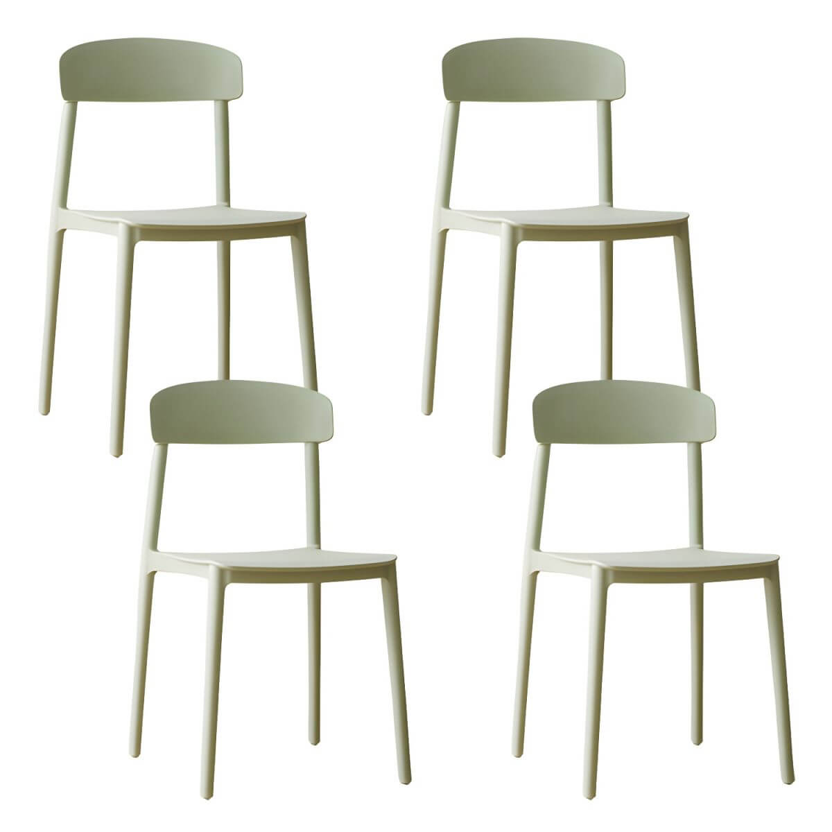 Scandinavian style low back kitchen and dining chair made of plastic and acrylic