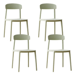 Scandinavian Style Plastic & Acrylic Kitchen & Dining Chair with Low Back Dining Chairs
