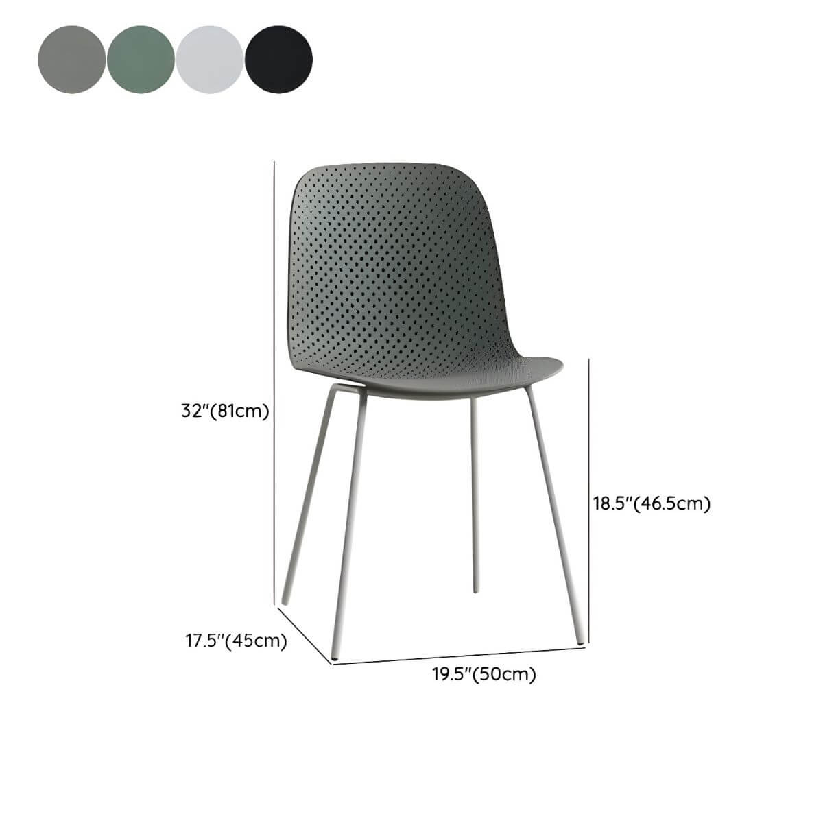 Scandinavian stackable kitchen chair with plastic and acrylic seat and metal legs