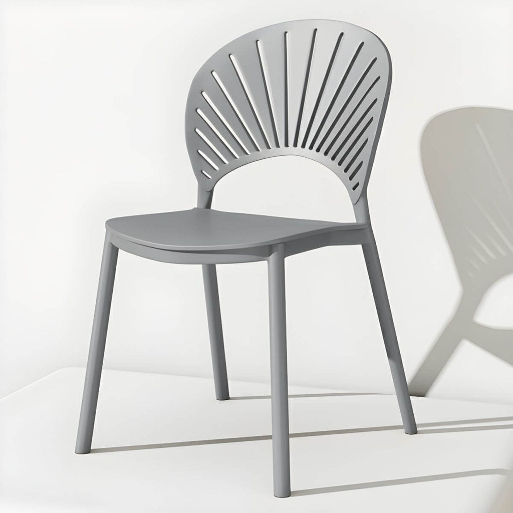 Scandinavian style plastic and acrylic side chair with low back for kitchen and dining