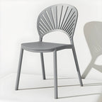 Scandinavian style plastic and acrylic side chair with low back for kitchen and dining