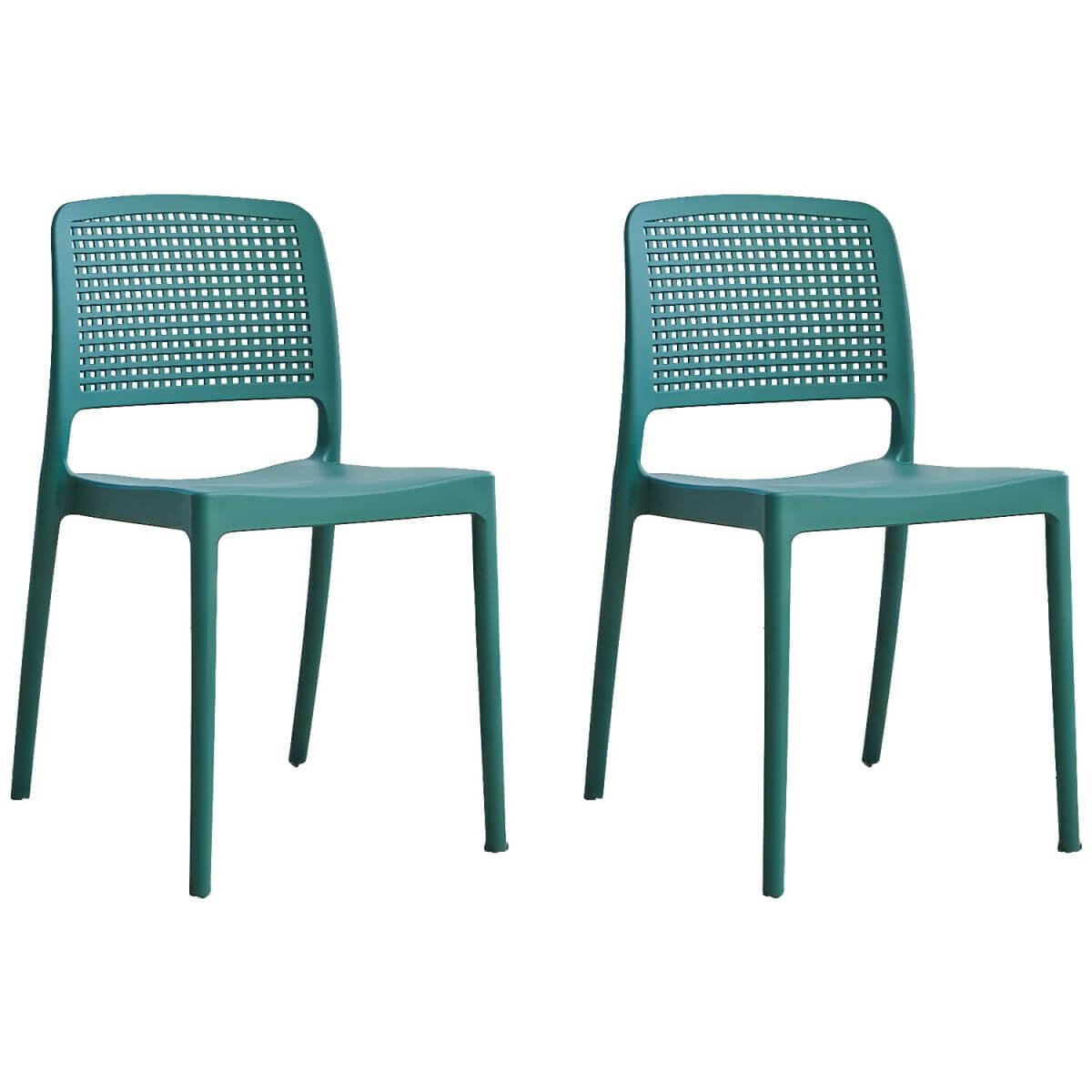 Stackable modern plastic and acrylic side chair for kitchen and dining use