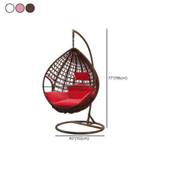 Porch Swing with Stand Chain for 2-person Seating, Alloy Stand & Cushions Included, Magenta/Sepia Porch Swings