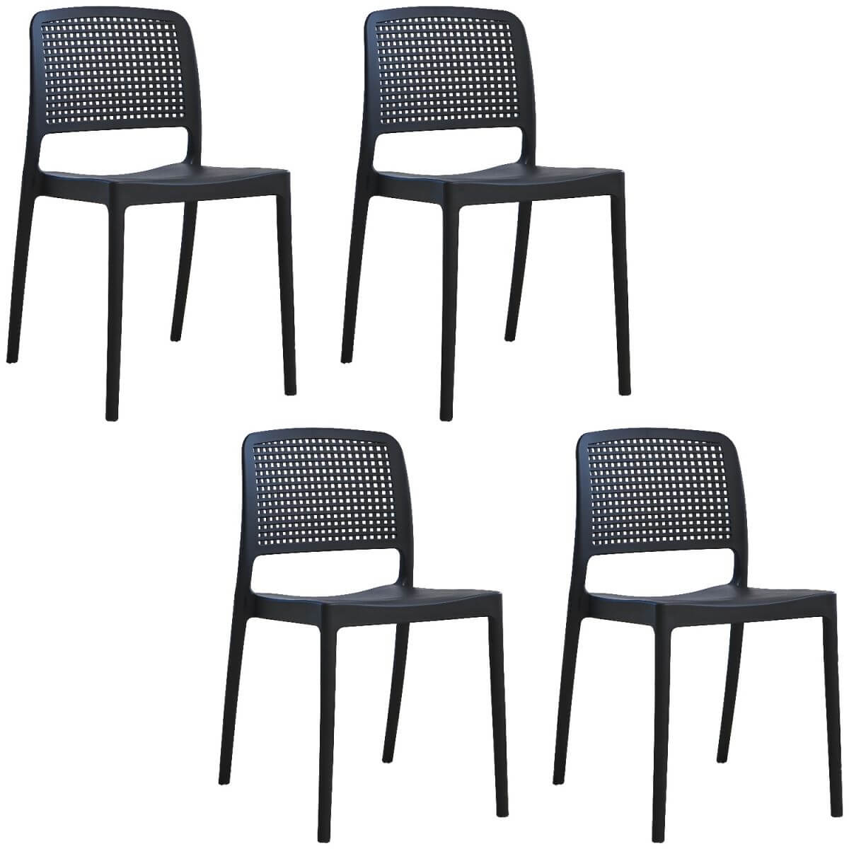 Stackable modern plastic and acrylic side chair for kitchen and dining use