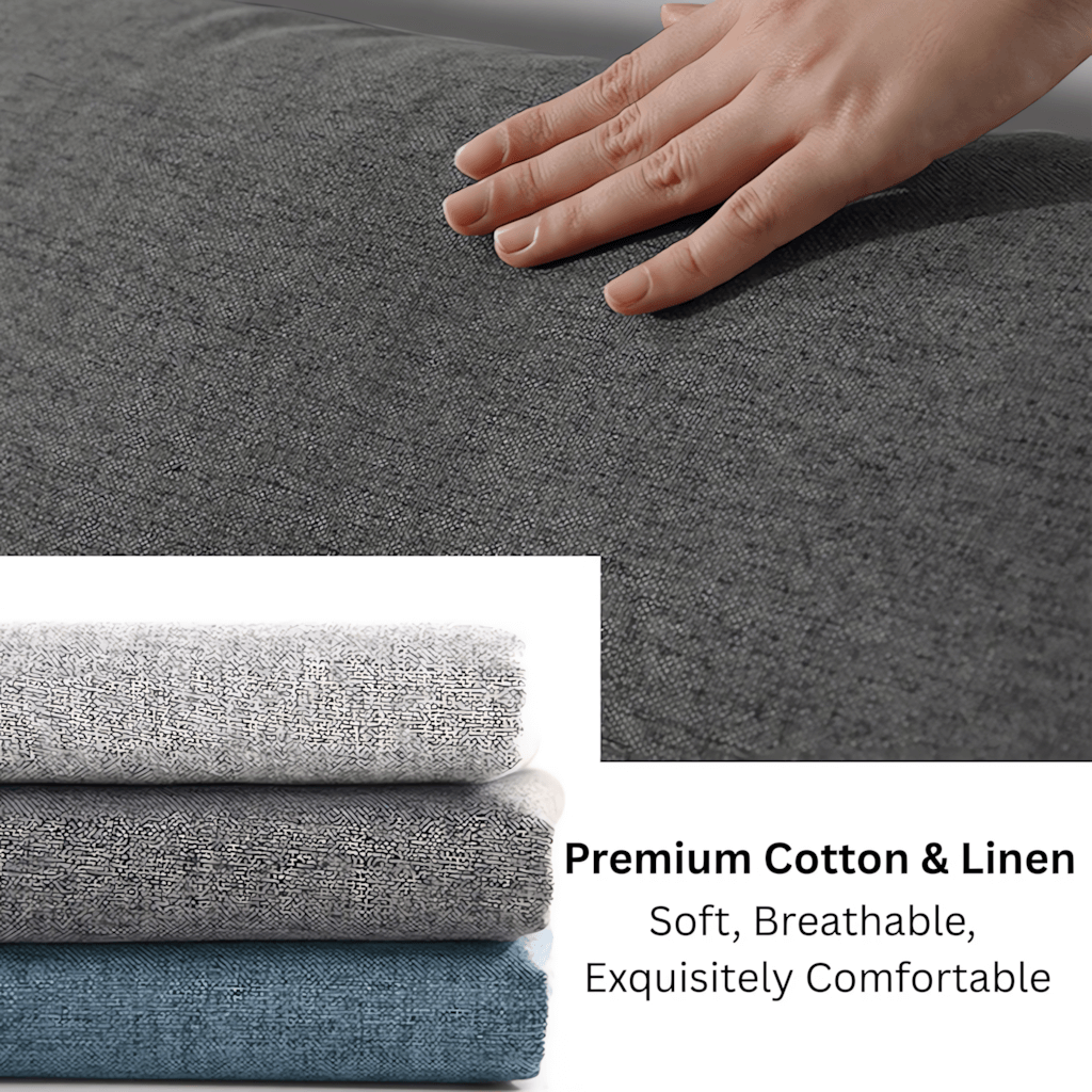 Convertible folding wood bunk bed sleeper with gray, blue, and khaki cushions included