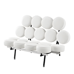 George Nelson Marshmallow Sofa in White Microfiber Leather