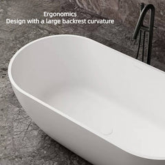 Modern White Oval Bathtub Made of Durable Artificial Stone