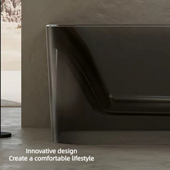Spacious 67-inch rectangular single-person soaking tub in sleek black