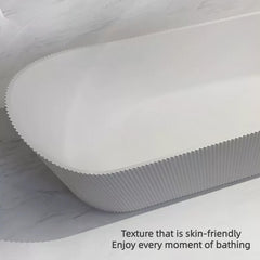 Modern 67-Inch White Oval Acrylic Bathtub Designed for Relaxing Soaks