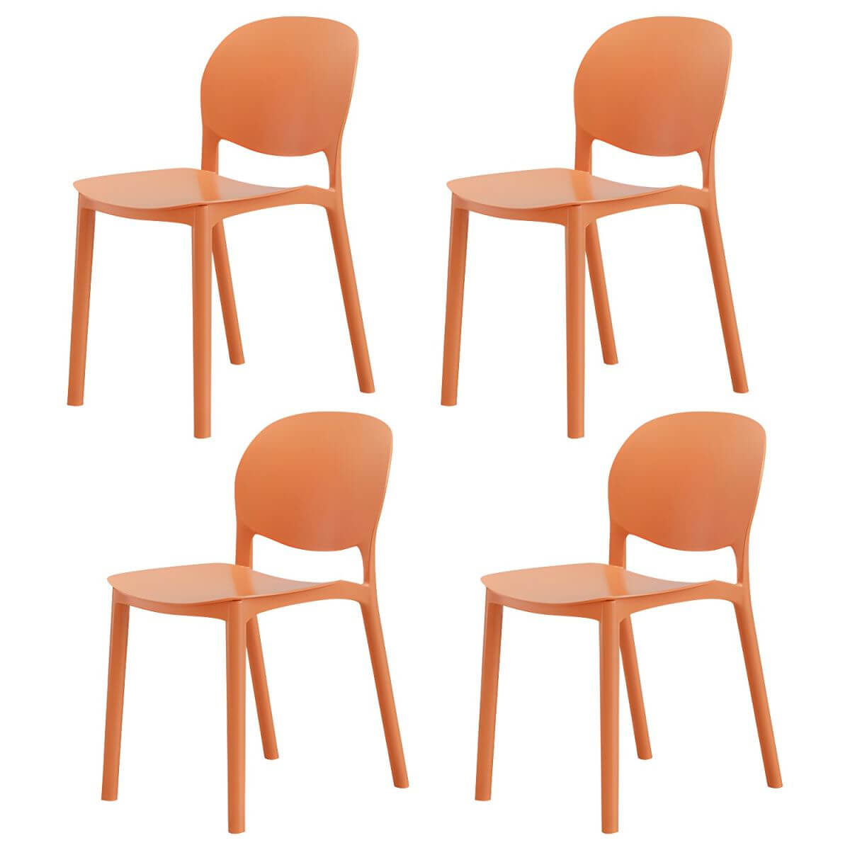 Stackable Nordic dining chair with acrylic legs and ergonomic backrest for modern dining rooms