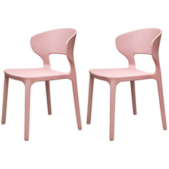 Scandinavian Stackable Side Chair with Open Back and Plastic & Acrylic Material Dining Chairs
