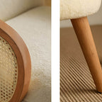 Contemporary wooden sofa with stain-resistant polyester upholstery for living room