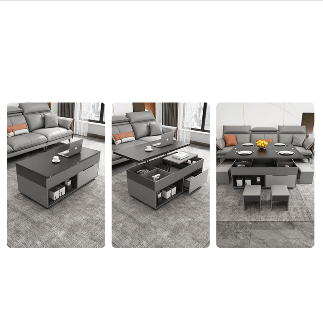 Practical and Chic Gray Lift Tables for Optimal Space Efficiency