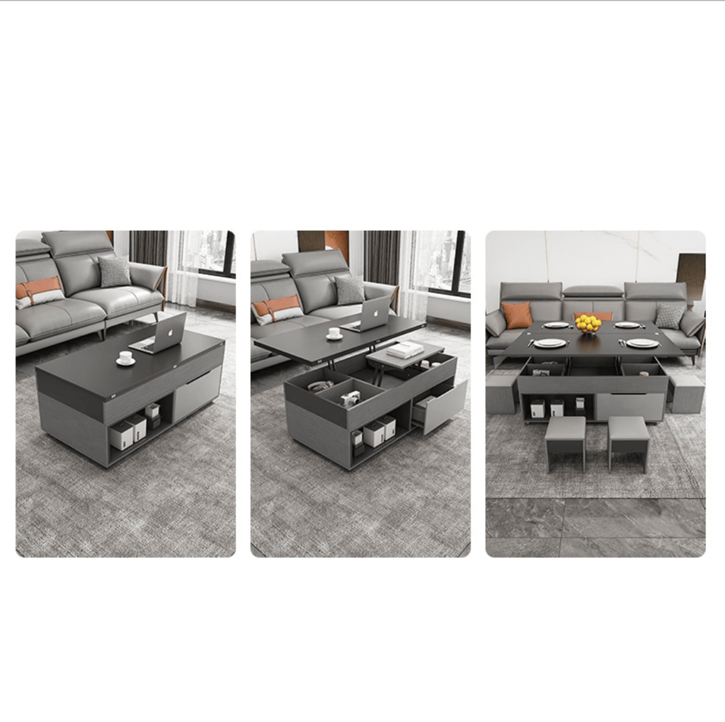 Practical and Chic Gray Lift Tables for Optimal Space Efficiency