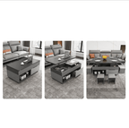 Practical and Chic Gray Lift Tables for Optimal Space Efficiency