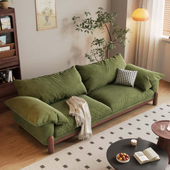 Wooden Three-Seater Sofa with Armrests – Oversized Comfort and Style