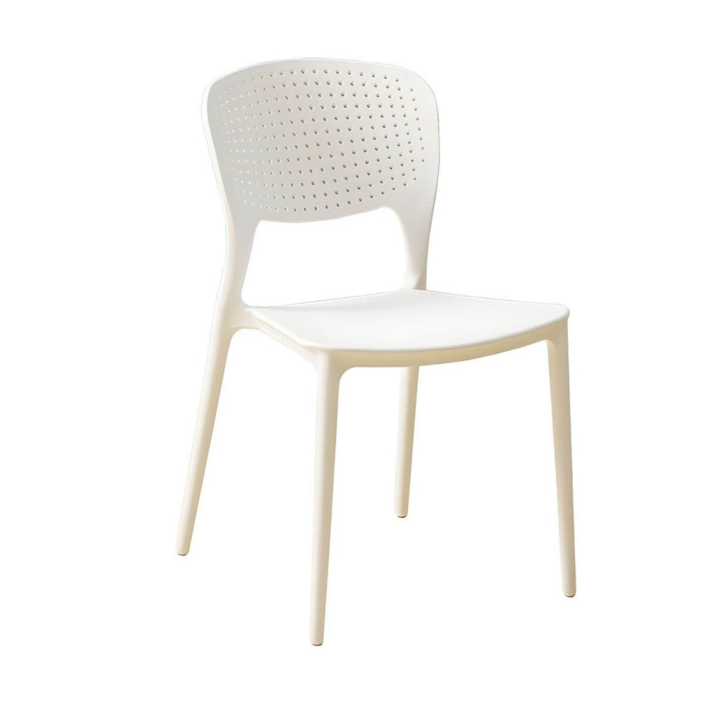 Stackable Scandinavian style plastic and acrylic side chair for dining room