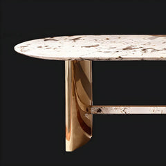 Traditional Luxury Dining Table Marble Oval Dining Table for Home Dining Tables