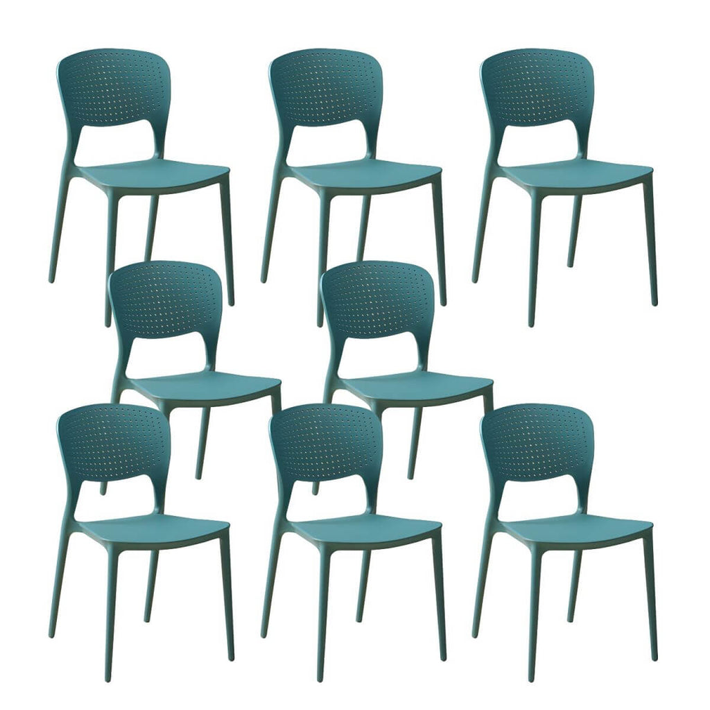 Stackable Scandinavian style plastic and acrylic side chair for dining room