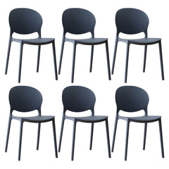 Scandinavian Plastic Dining Chair Open Back Side Chair with 4 Legs for Home Use Dining Chairs